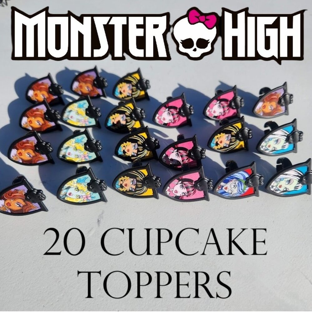 20 Monster High Deco Pac Cake Cupcake Toppers Plastic Rings Novelties 2011 Matte